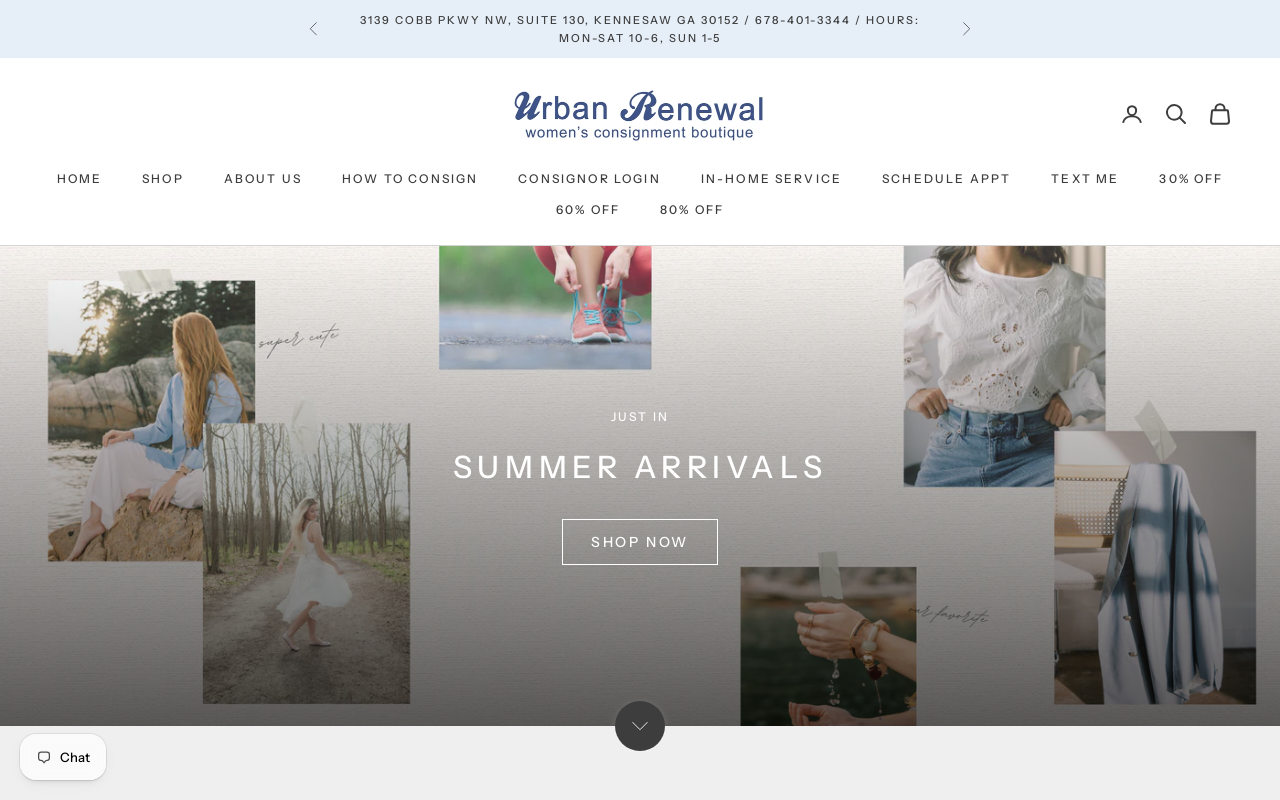 Urban Renewal Consignment website preview