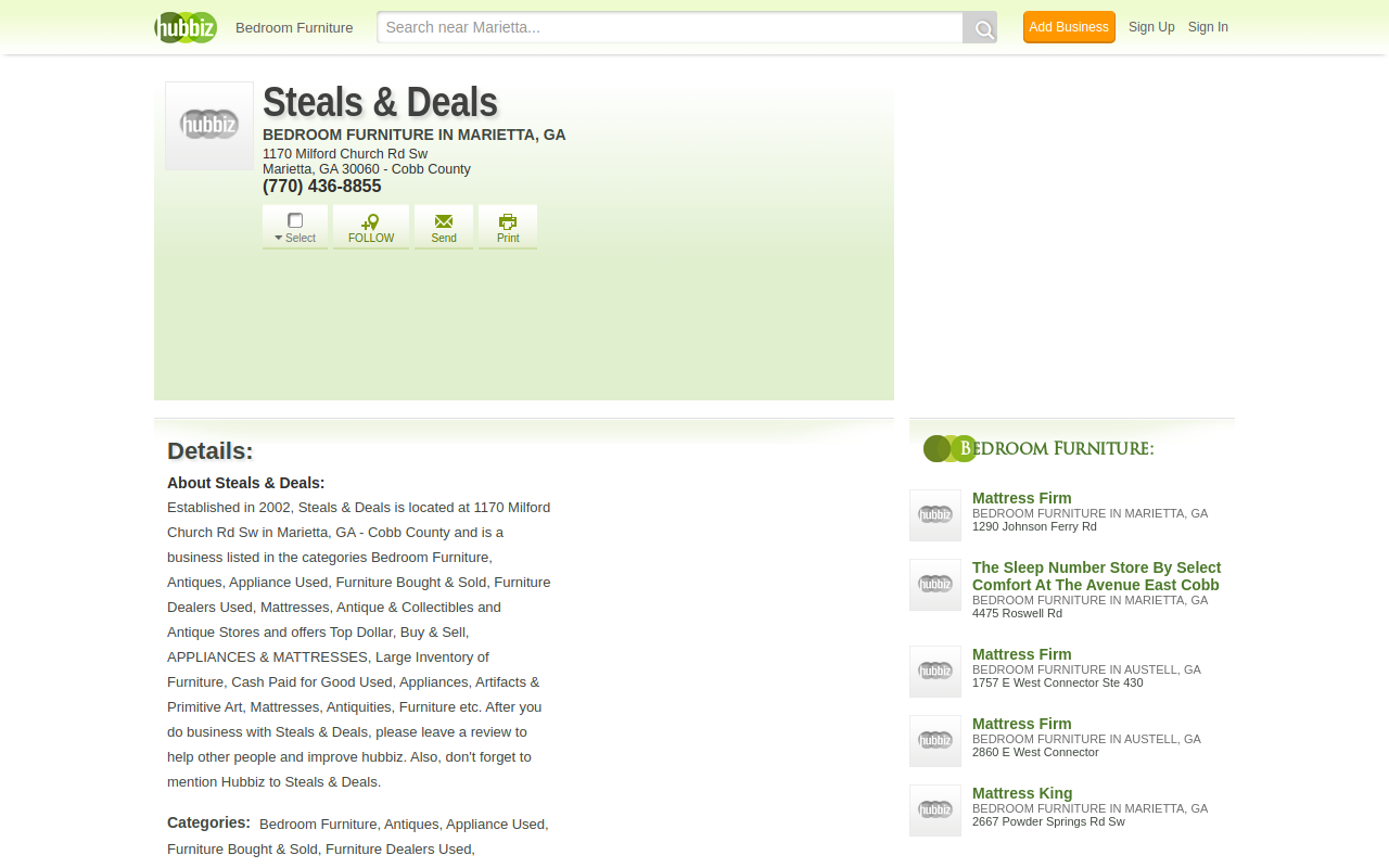 Steals & Deals website preview