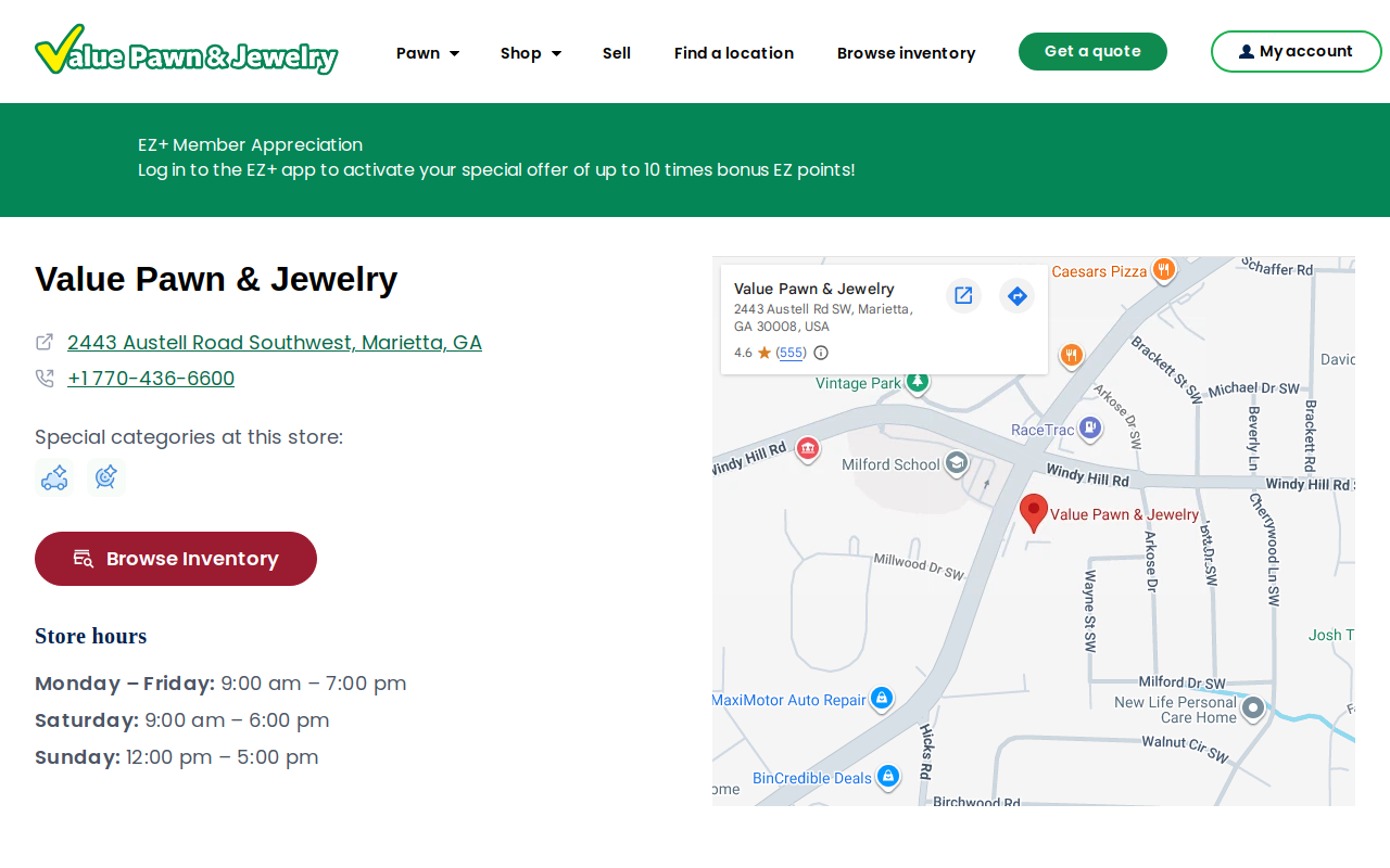 Value Pawn and Jewelry website preview