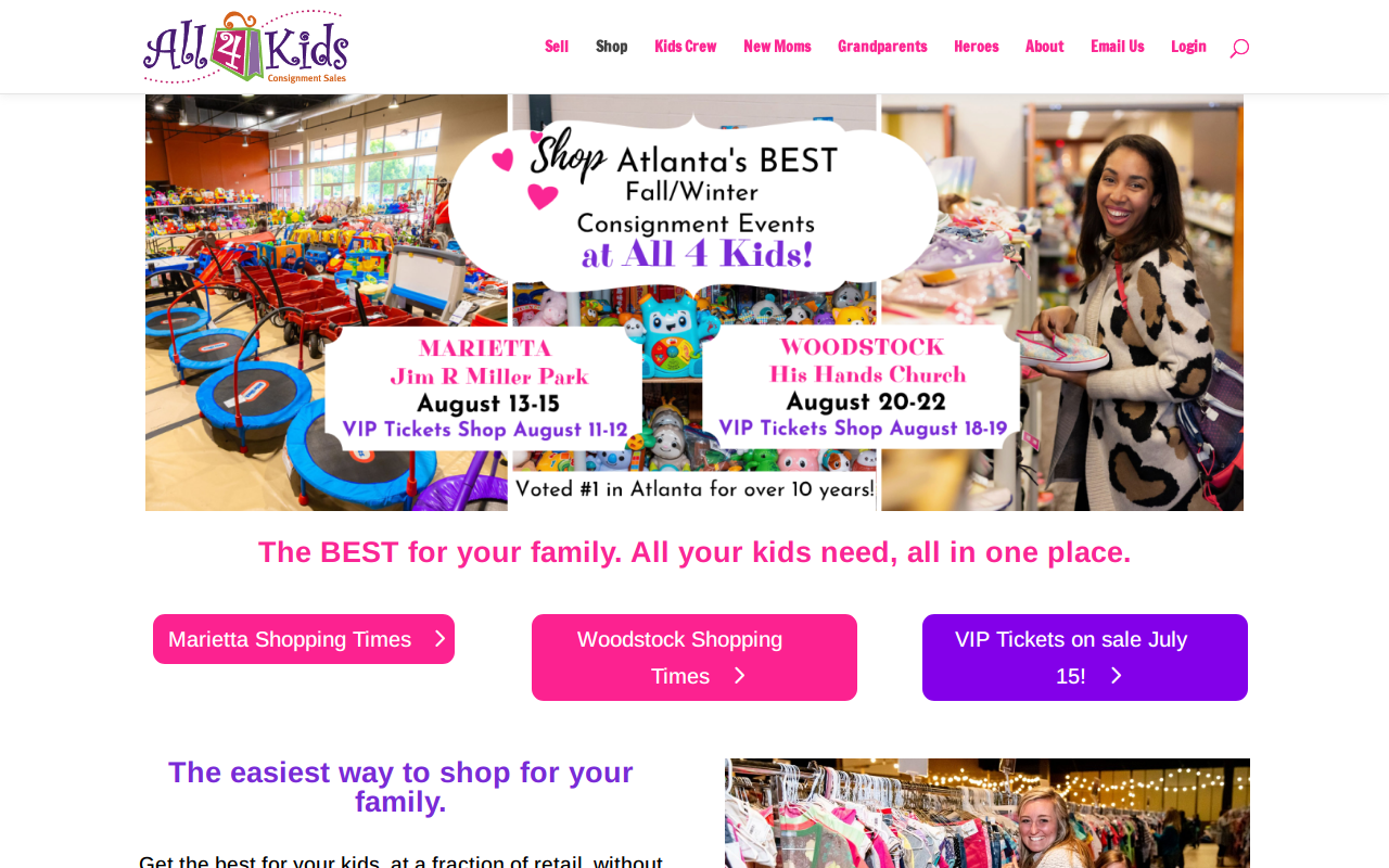 All 4 Kids Consignment Sale website preview