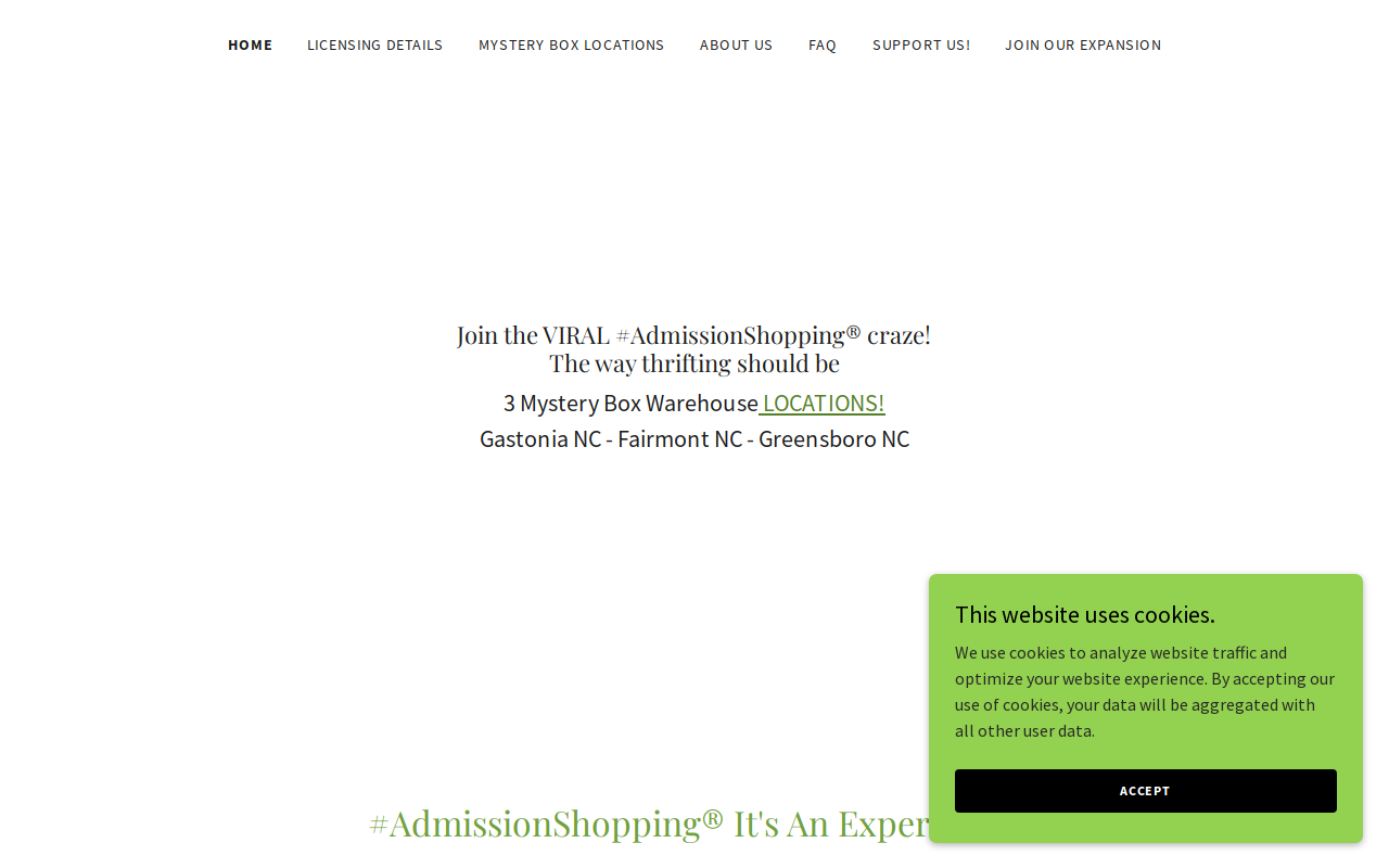 The Mystery Box Warehouse Rome GA website preview