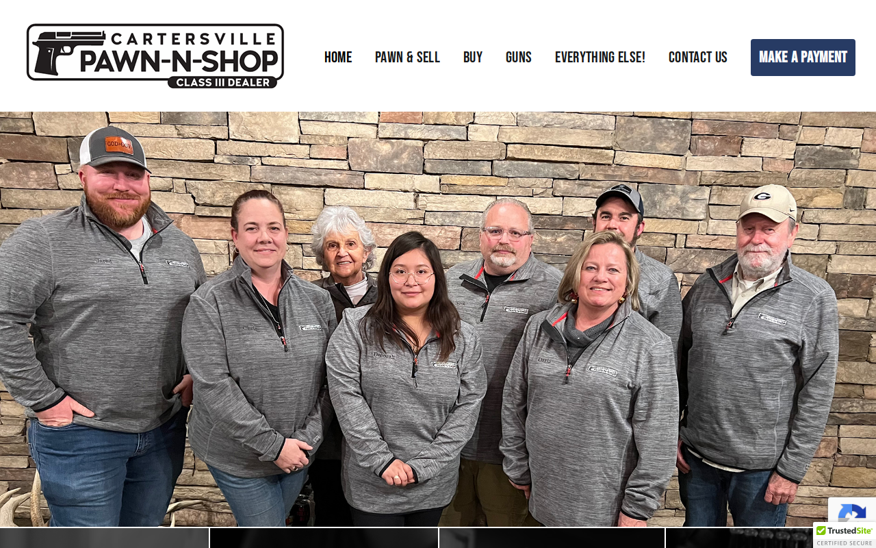 Cartersville Pawn and Shop website preview