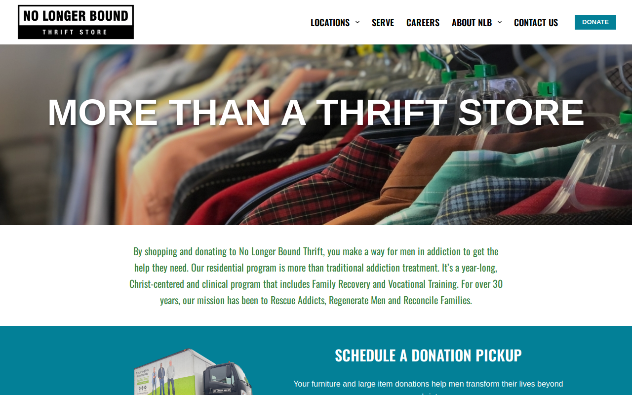 NLB Thrift Store & Donation Center website preview