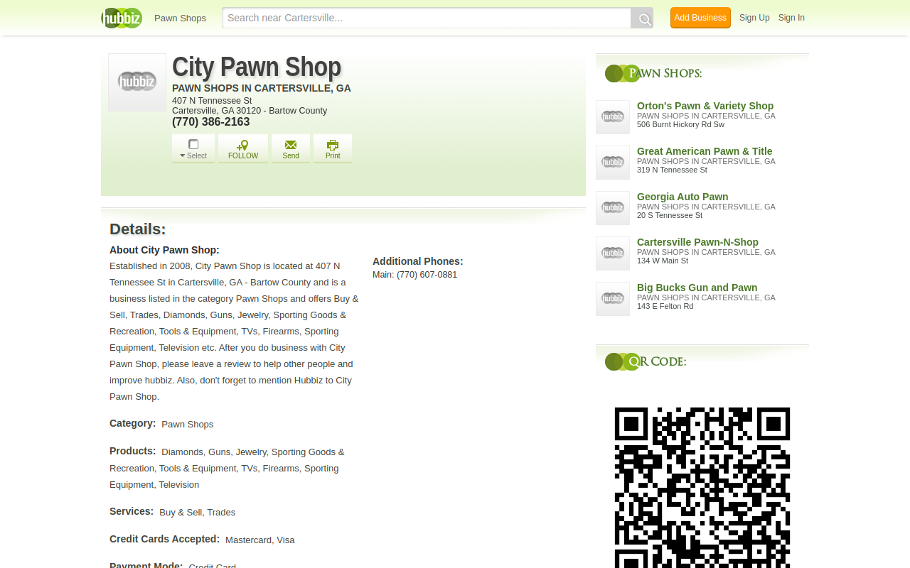 Harold's Pawn Shop website preview