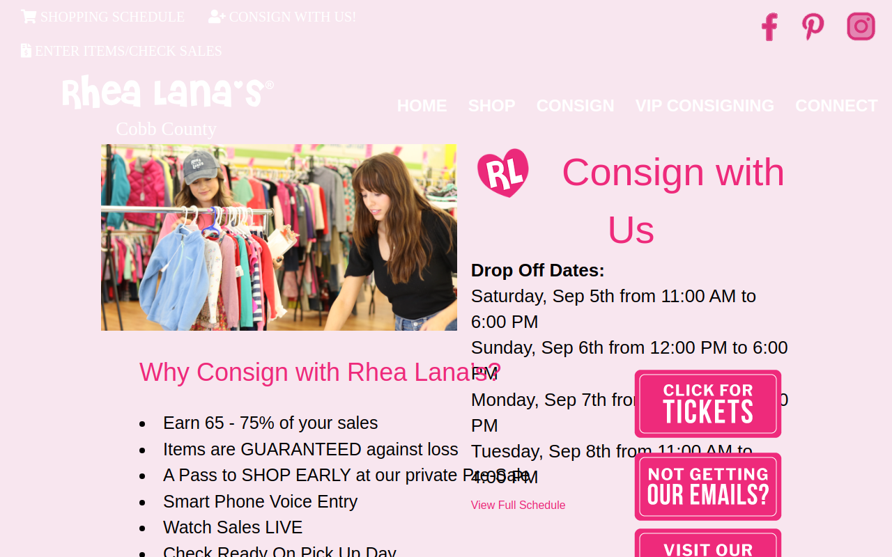 Rhea Lana's of Cobb County website preview