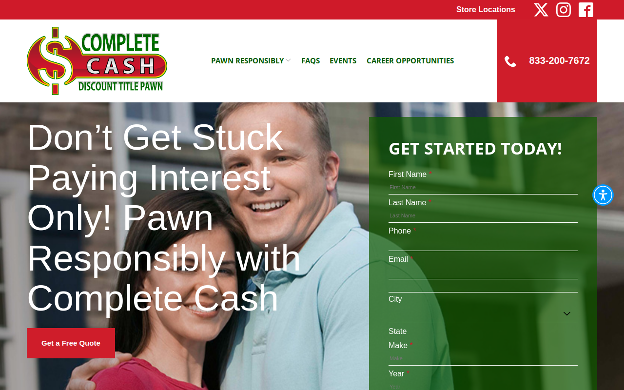 Complete Cash Discount Title Pawn website preview