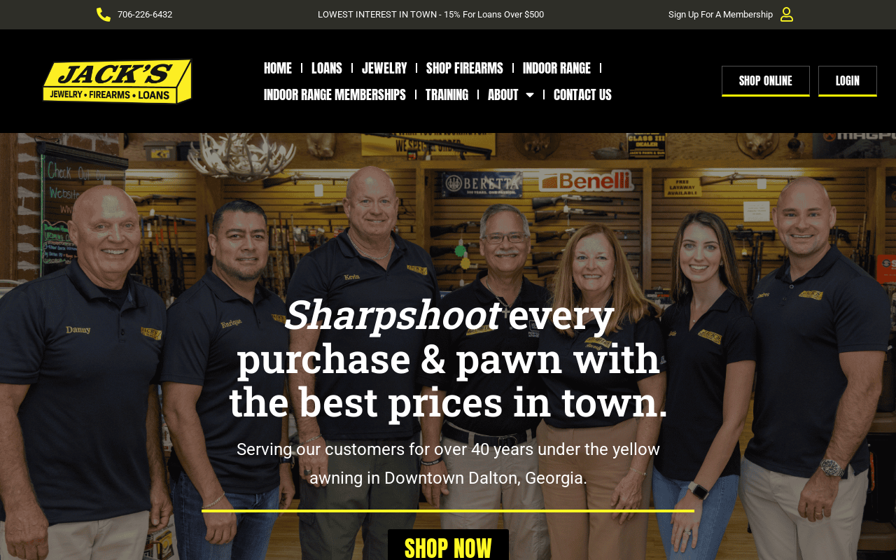 Jacks Pawn & Gun website preview