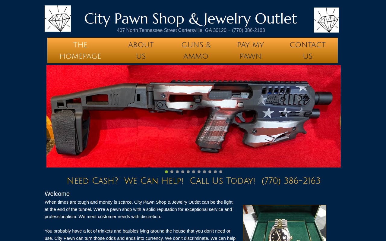 City Pawn Shop website preview