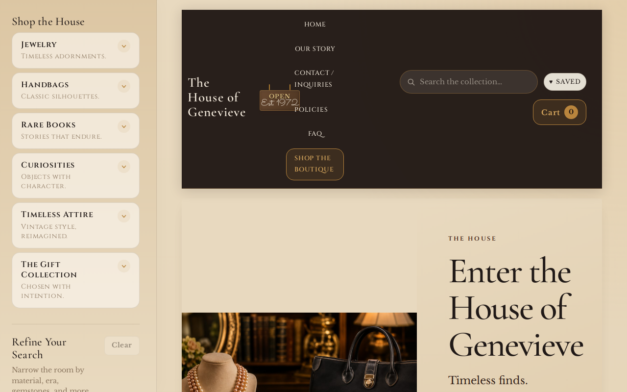 The House Of Genevieve website preview