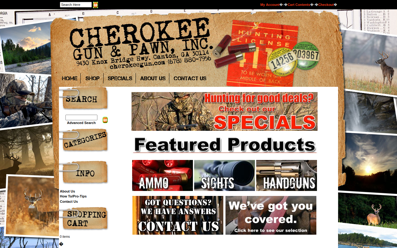 Cherokee Gun & Pawn website preview
