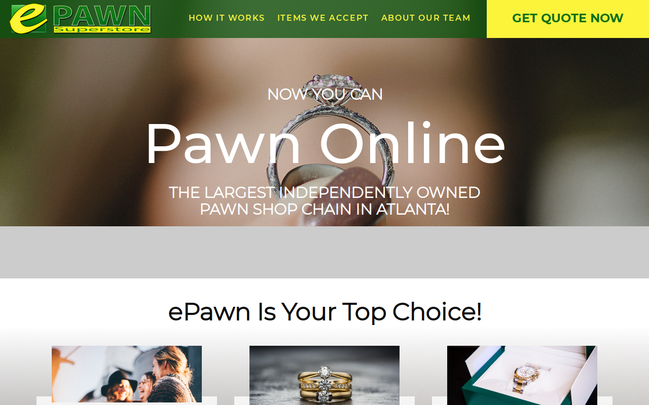 E Pawn Shop website preview