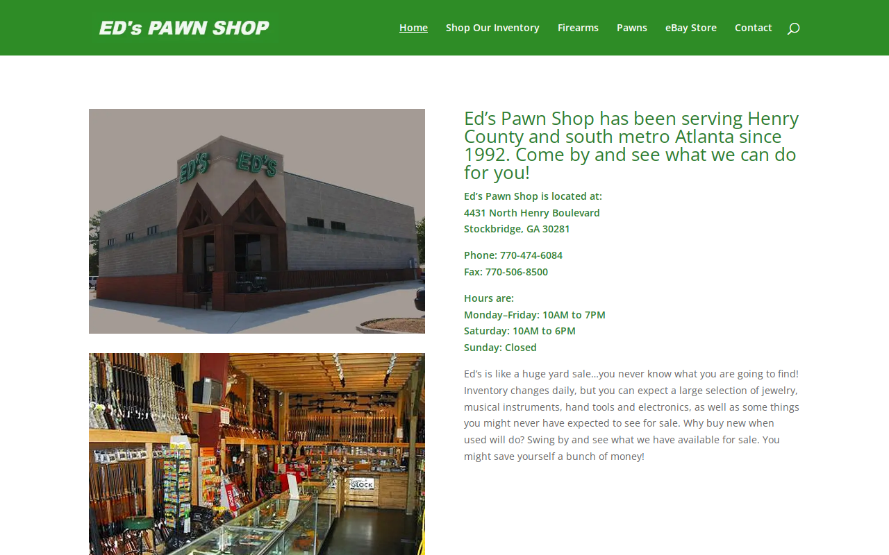 Eds Pawn website preview