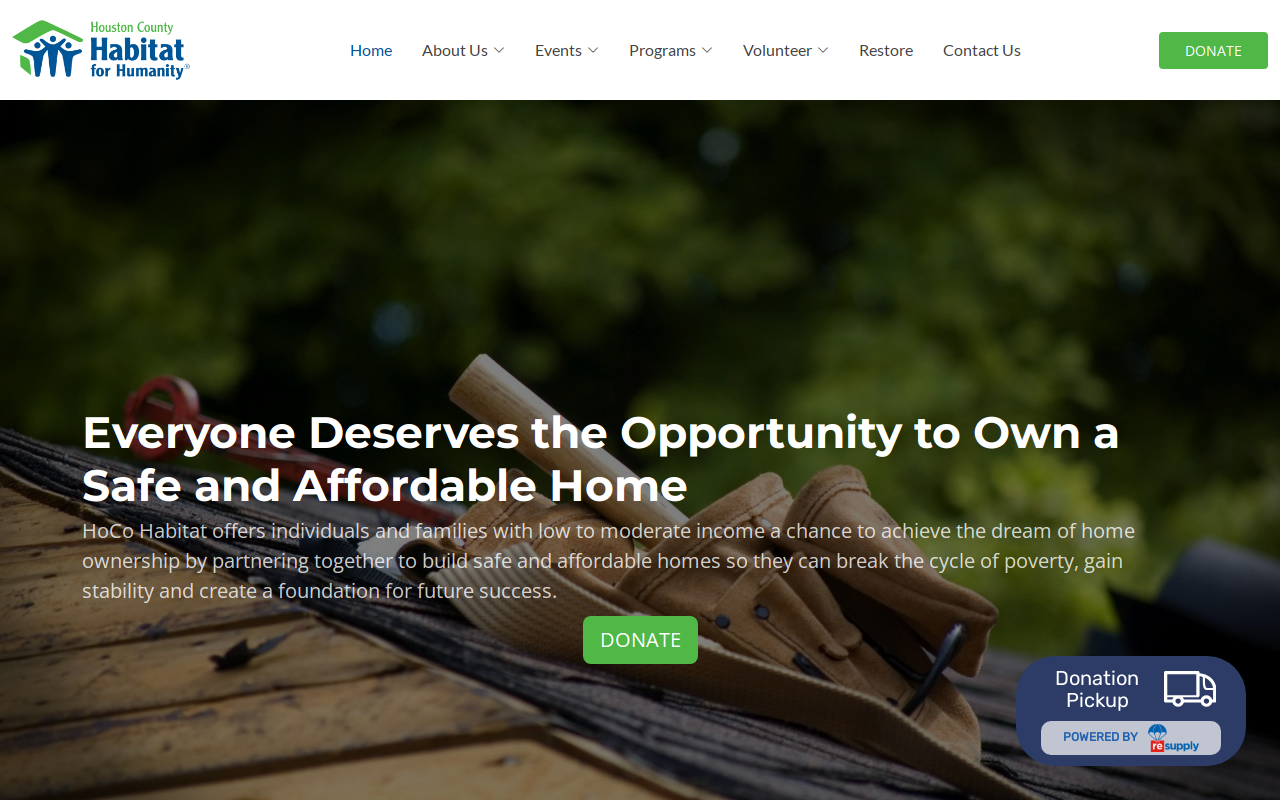 Houston County Habitat for Humanity ReStore website preview