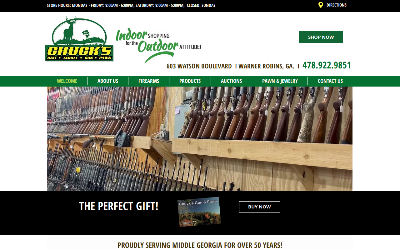 Chuck's Gun and Pawn website preview