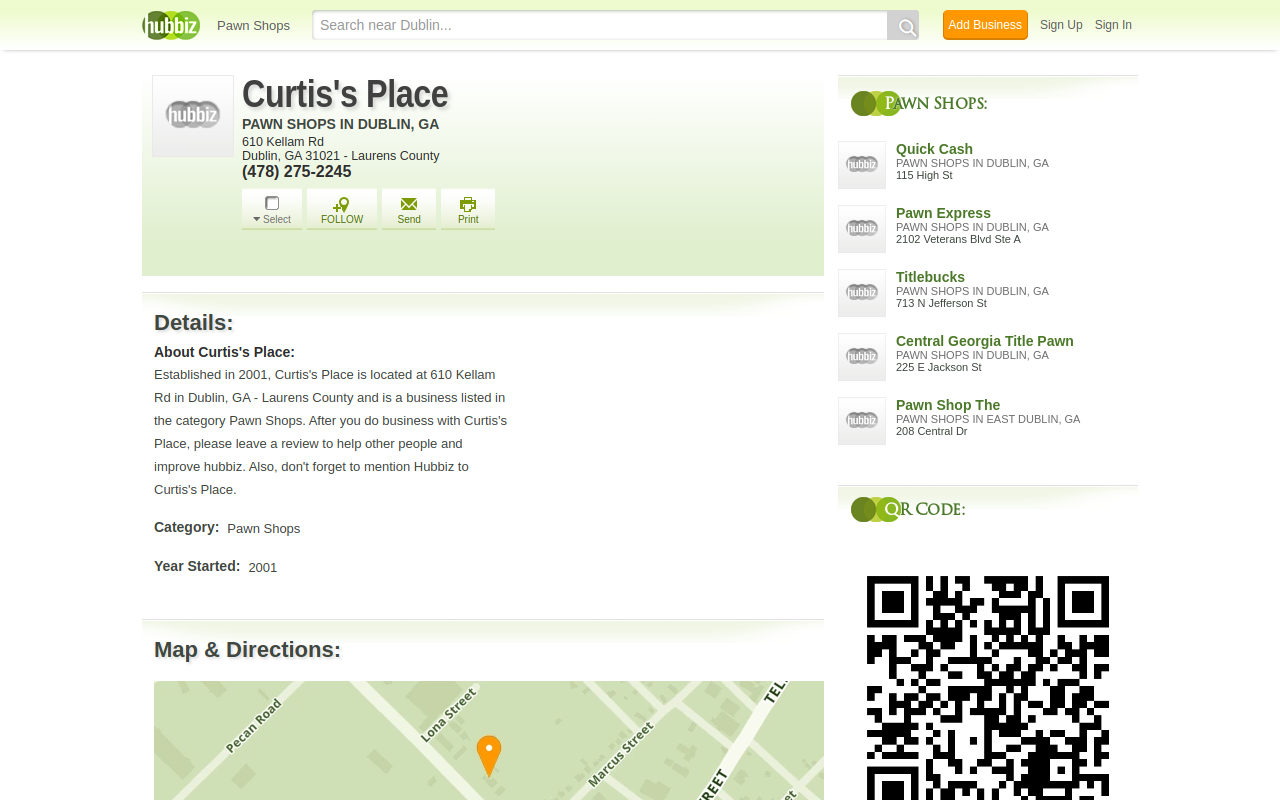 Curtis's Place website preview