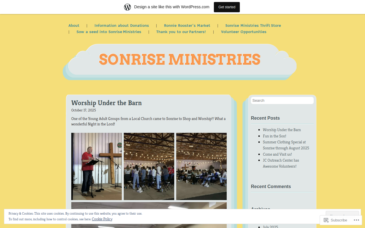 Sonrise Ministries website preview