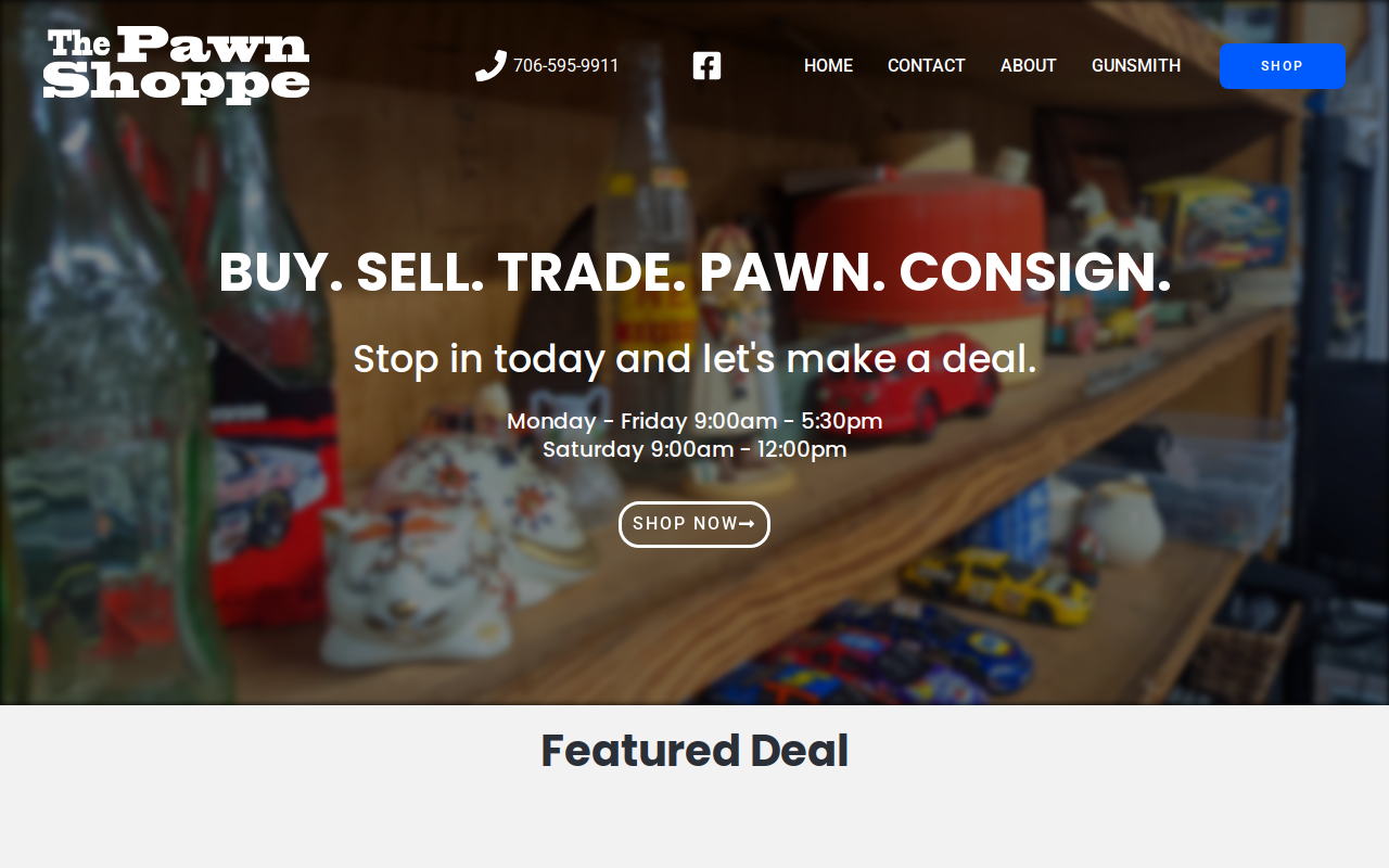 The Pawn Shoppe of Thomson website preview