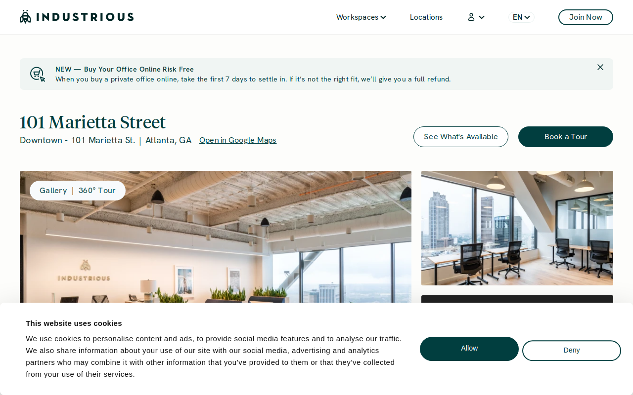 Industrious website preview