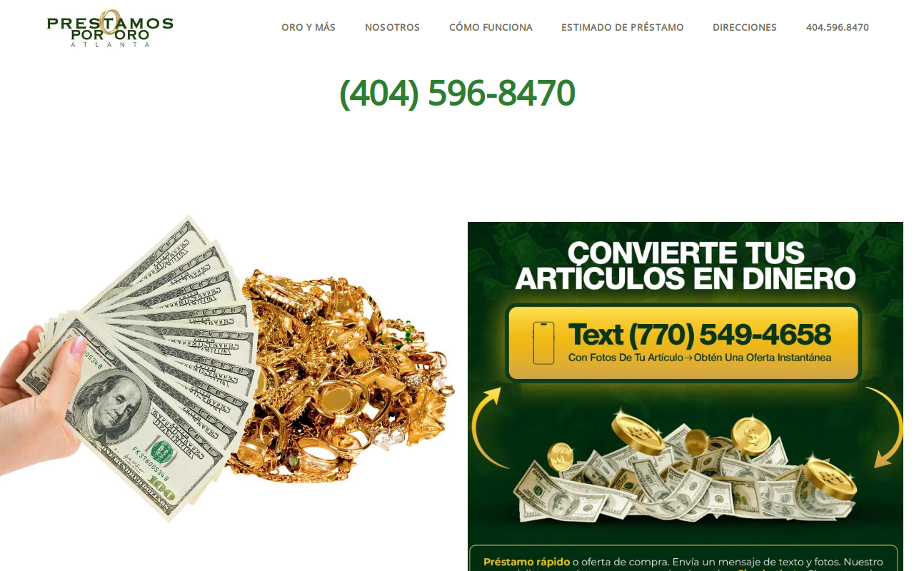 Prestamos por Oro website preview