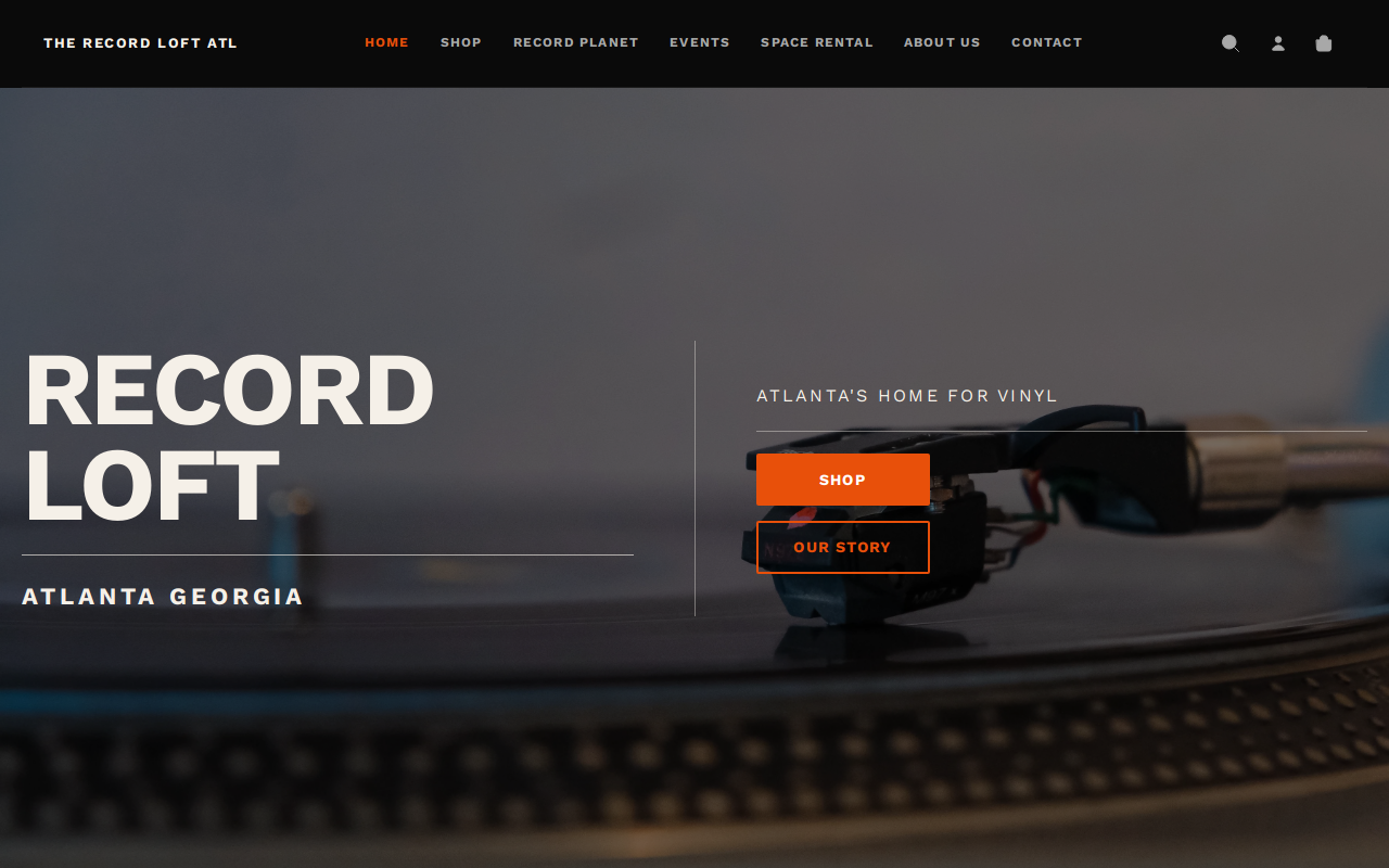 The Record Loft website preview
