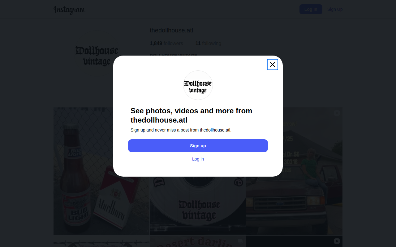 The Dollhouse Atlanta website preview