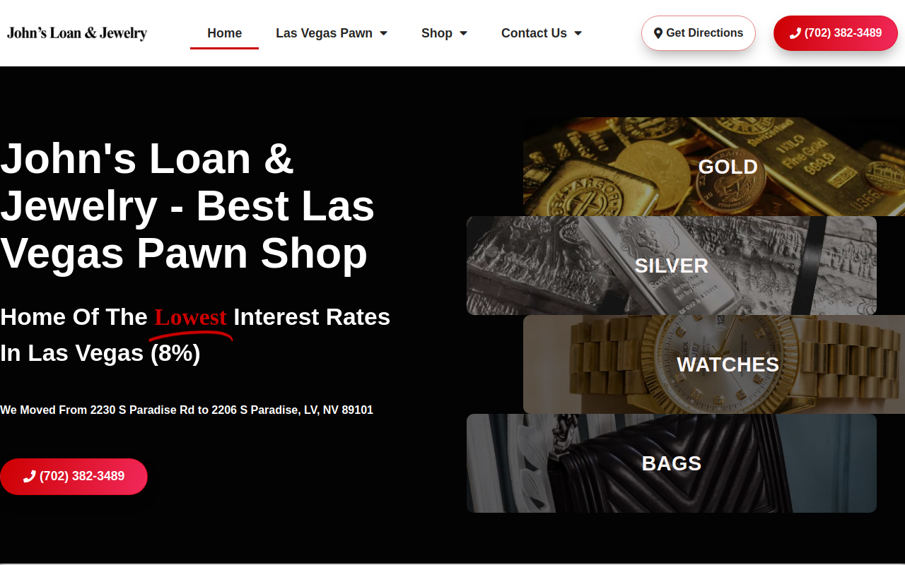 John's Pawn Shop website preview