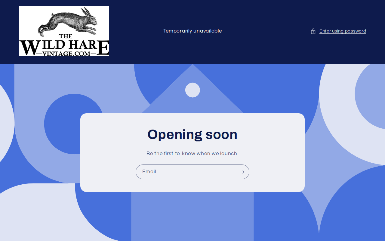 The Wild Hare Vintage website preview