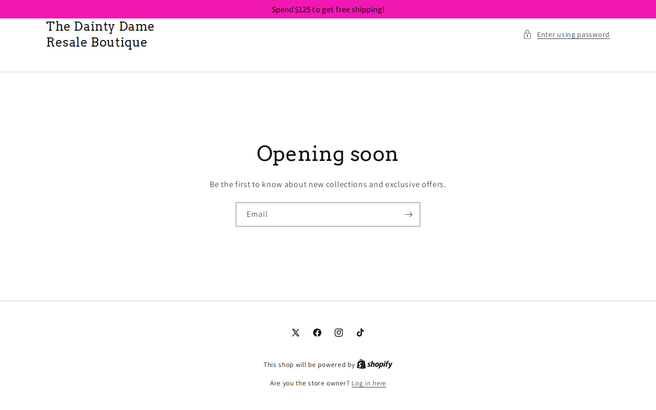 The Dainty Dame Resale Boutique website preview