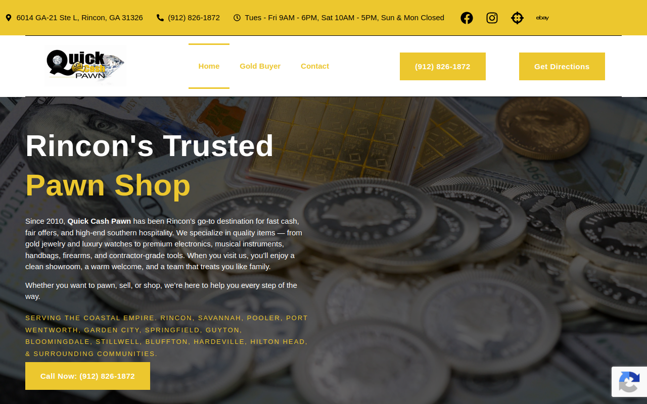 Quick Cash Pawn website preview