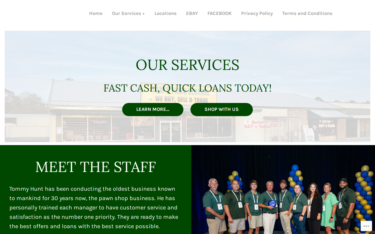 Tom's Pawn Central website preview