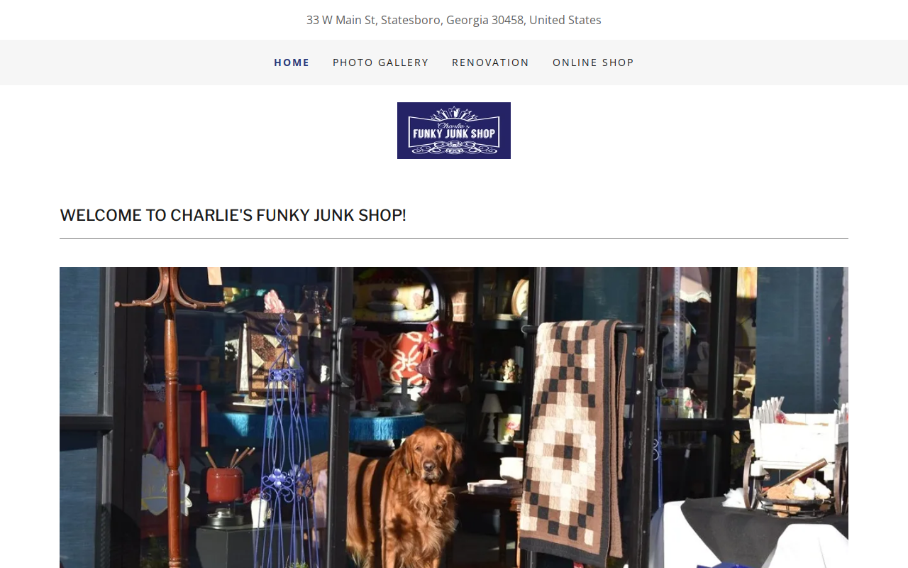 Charlie's Funky Junk Shop website preview