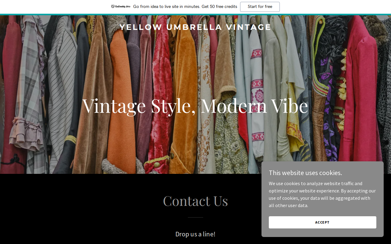 Yellow Umbrella Vintage website preview