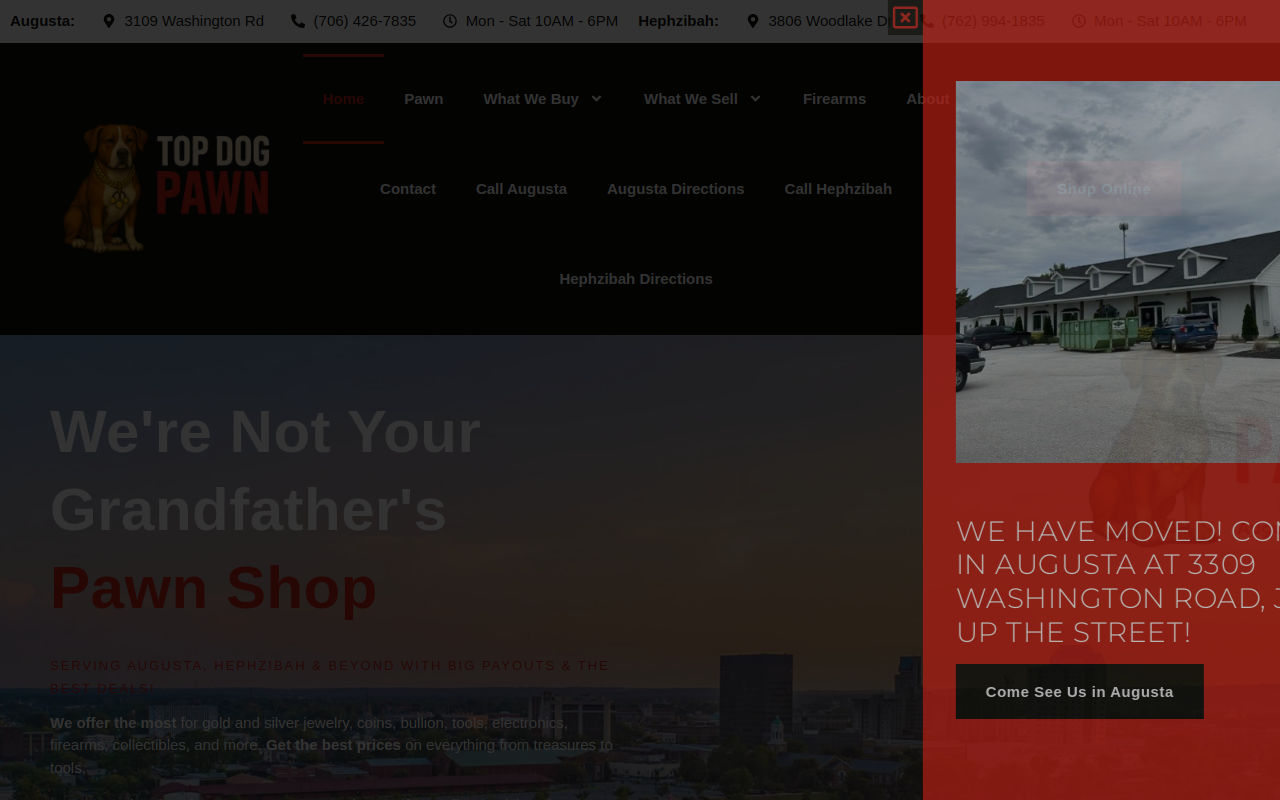 Top Dog Pawn website preview
