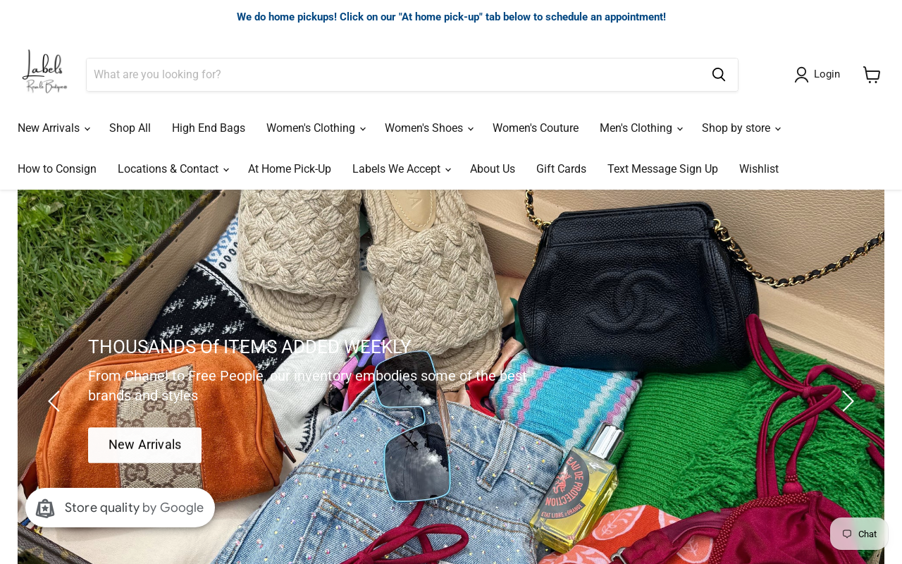 Labels Resale Boutique website preview