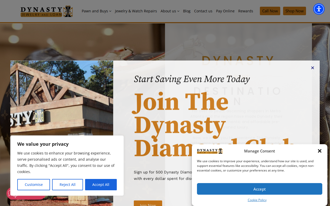 Dynasty Jewelry and Loan Pawn Shop website preview