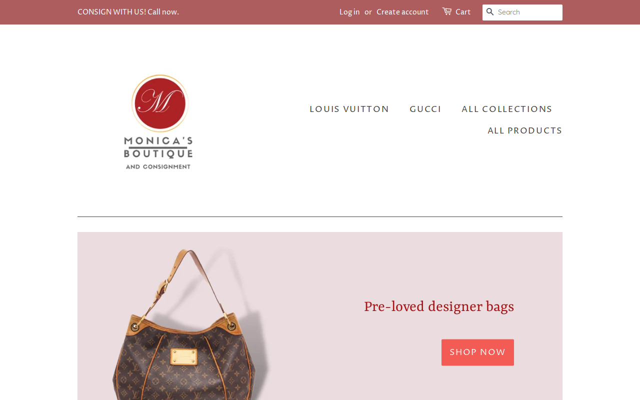 Monica's Boutique & Consignment website preview