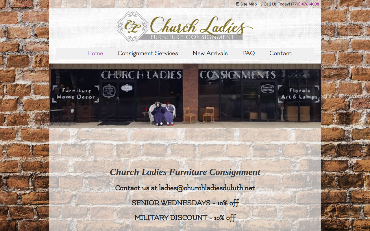 Church Ladies Furniture Consignment website preview