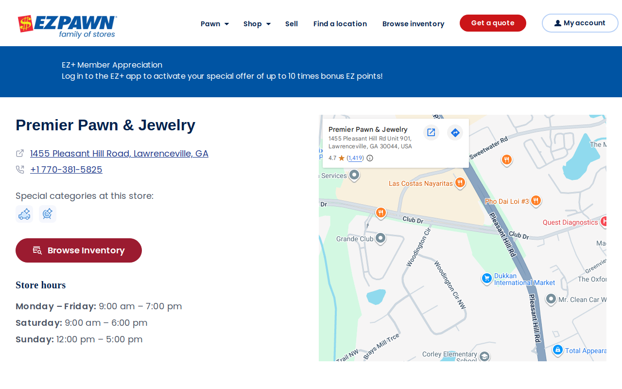 Premier Pawn & Jewelry website preview