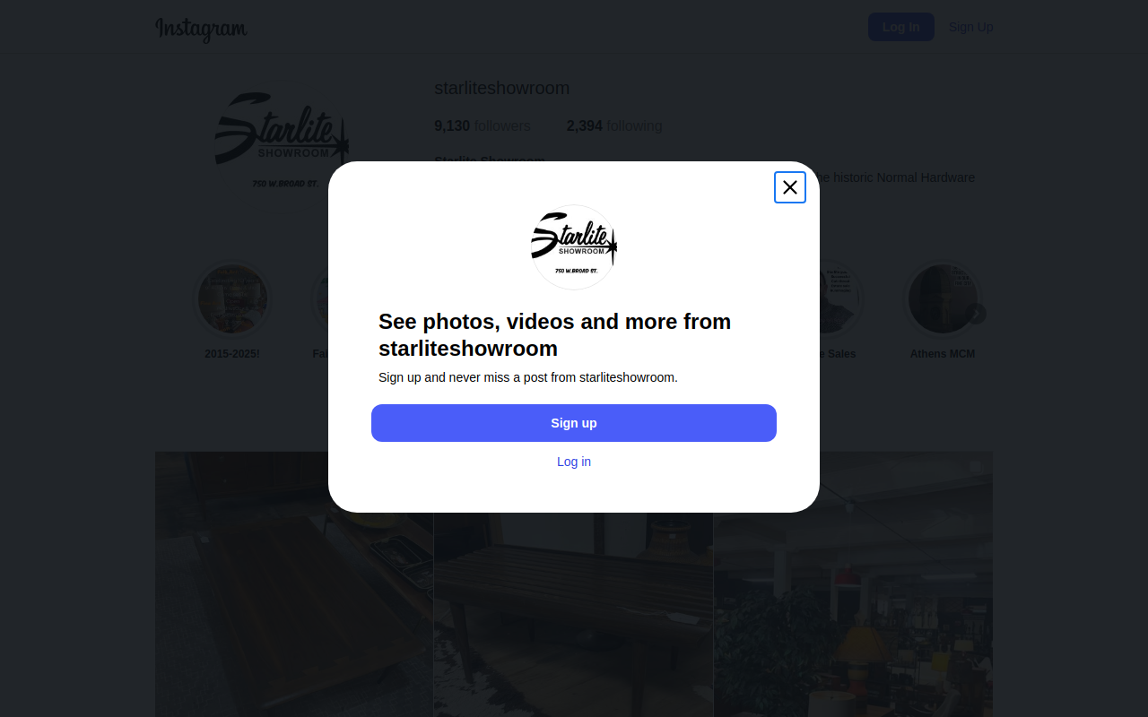 Starlite Showroom website preview