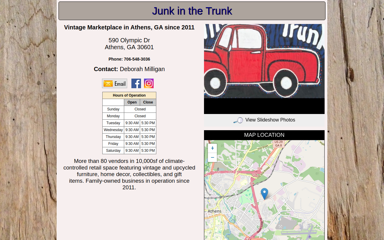 Junk In the Trunk website preview