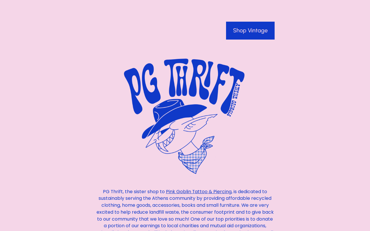 PG Thrift STORE website preview