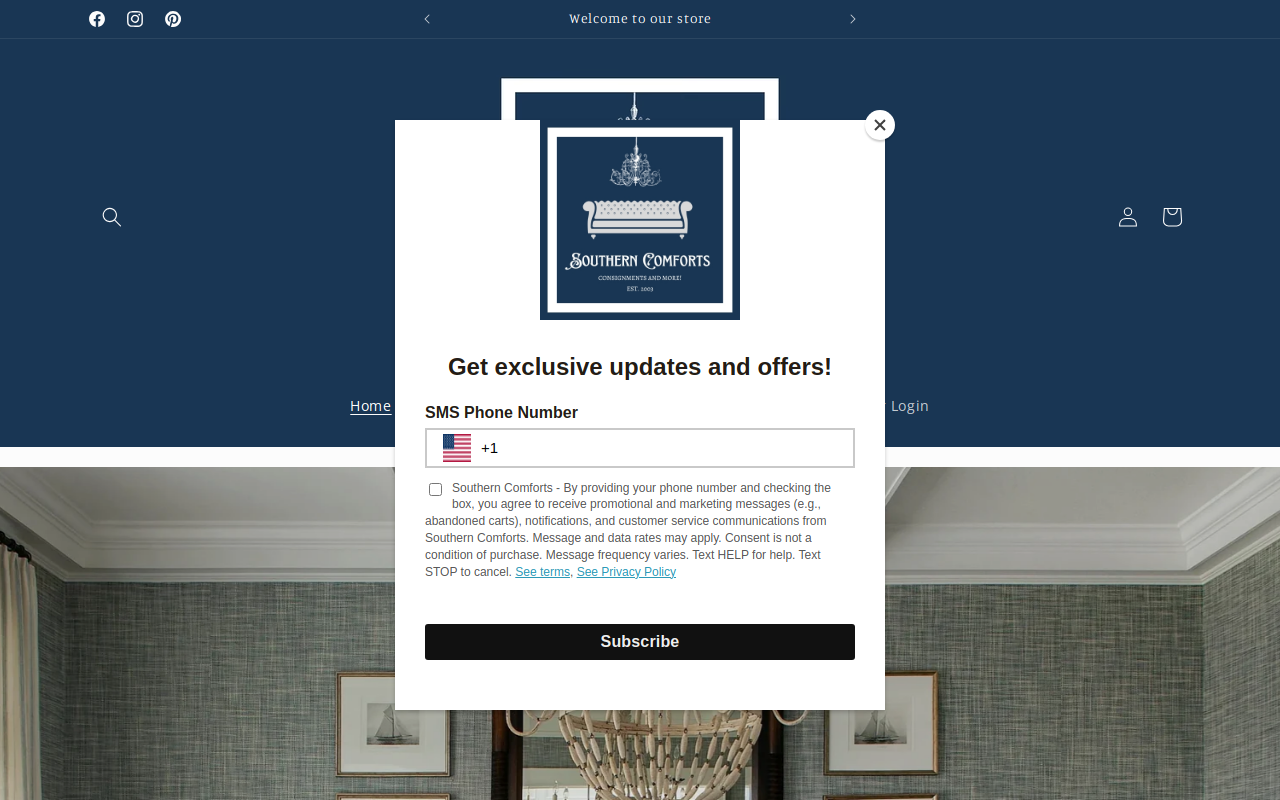 Southern Comforts Consignments website preview
