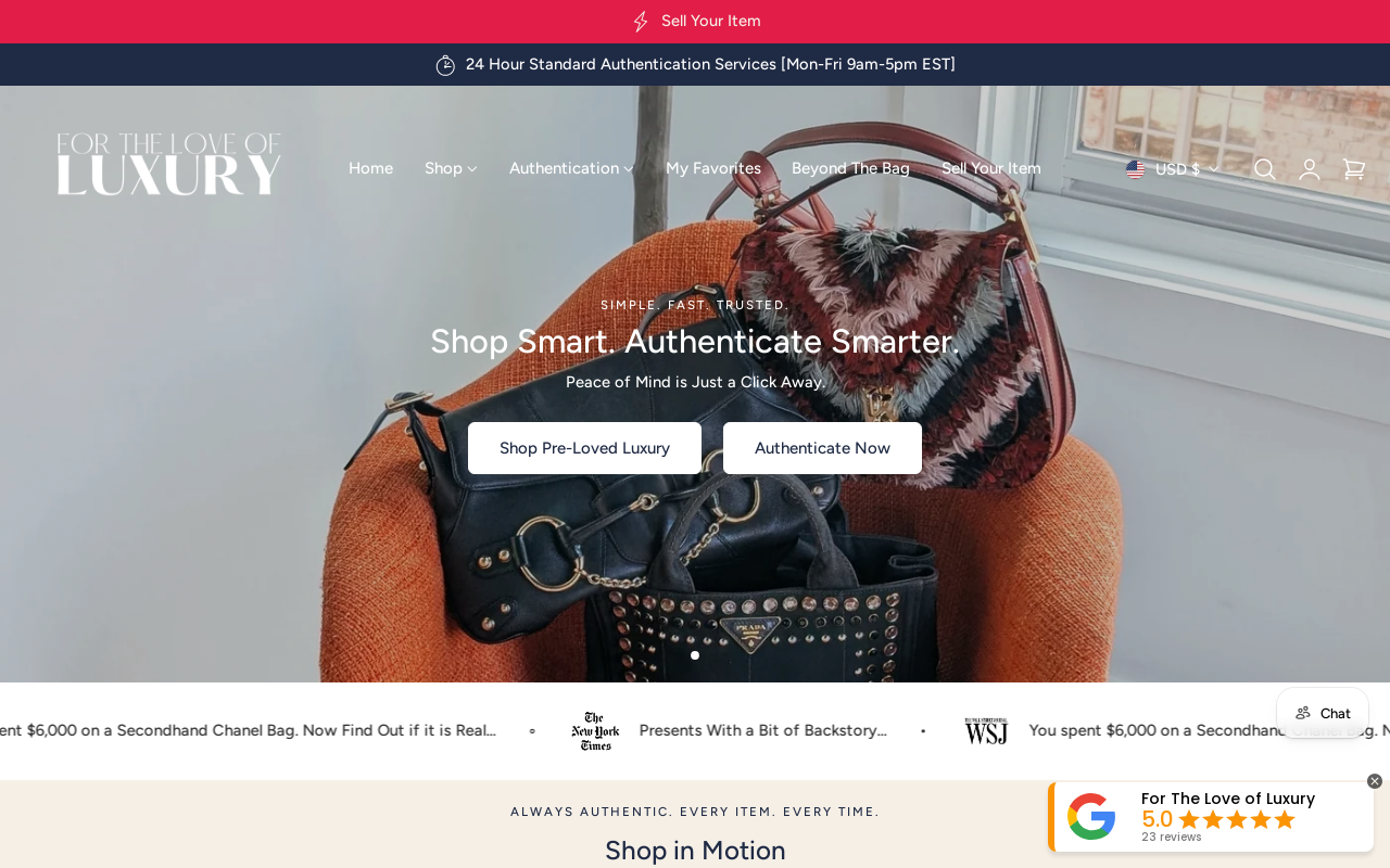 For The Love of Luxury website preview