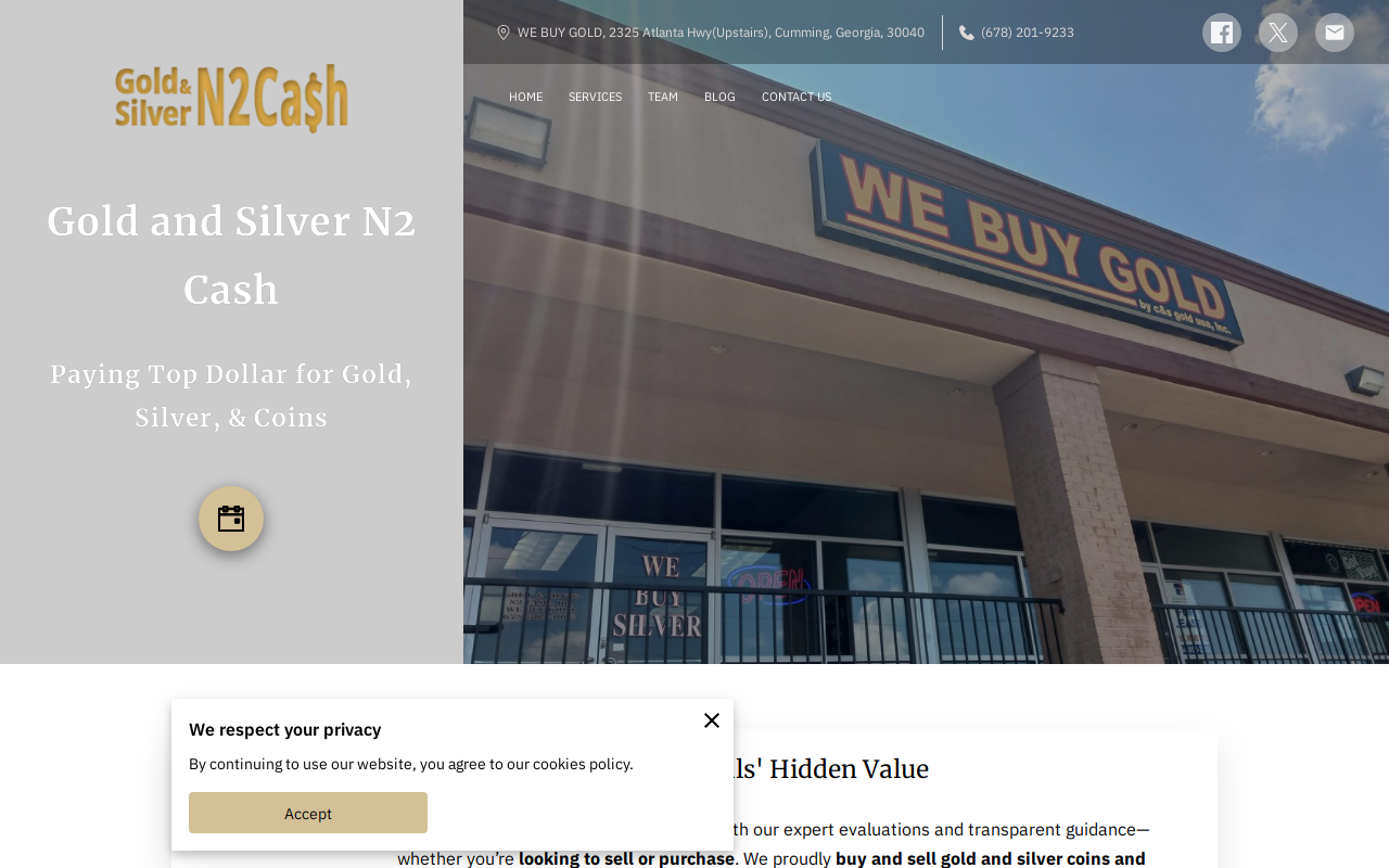 Gold & Silver N2 Cash website preview