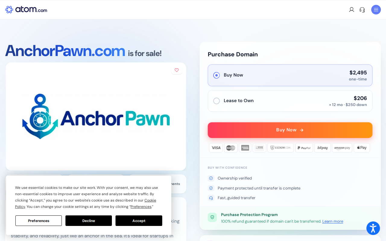 Anchor Pawn website preview