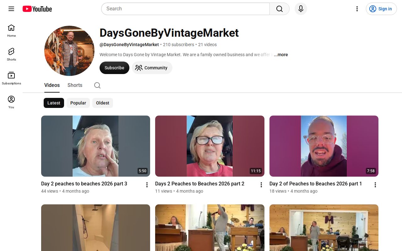 Days Gone By Vintage Market website preview