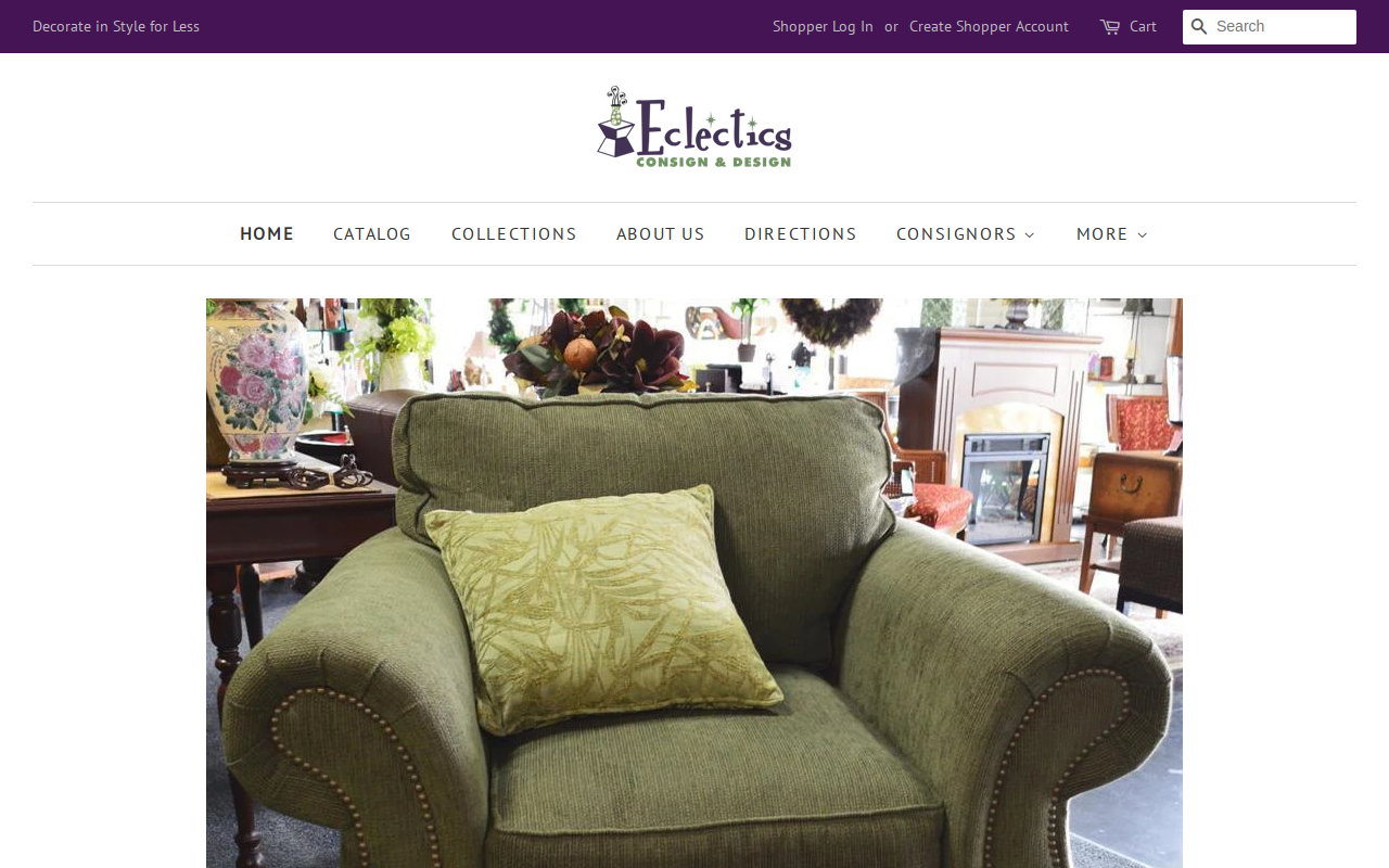 Eclectics Consign & Design website preview