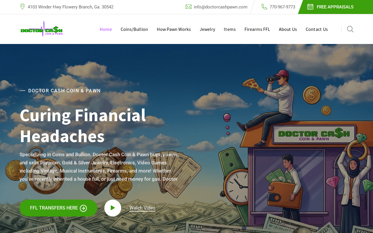 Doctor Cash Coin & Pawn website preview