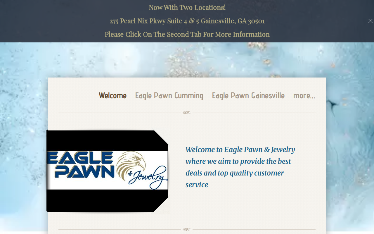 Eagle Pawn & Jewelry website preview