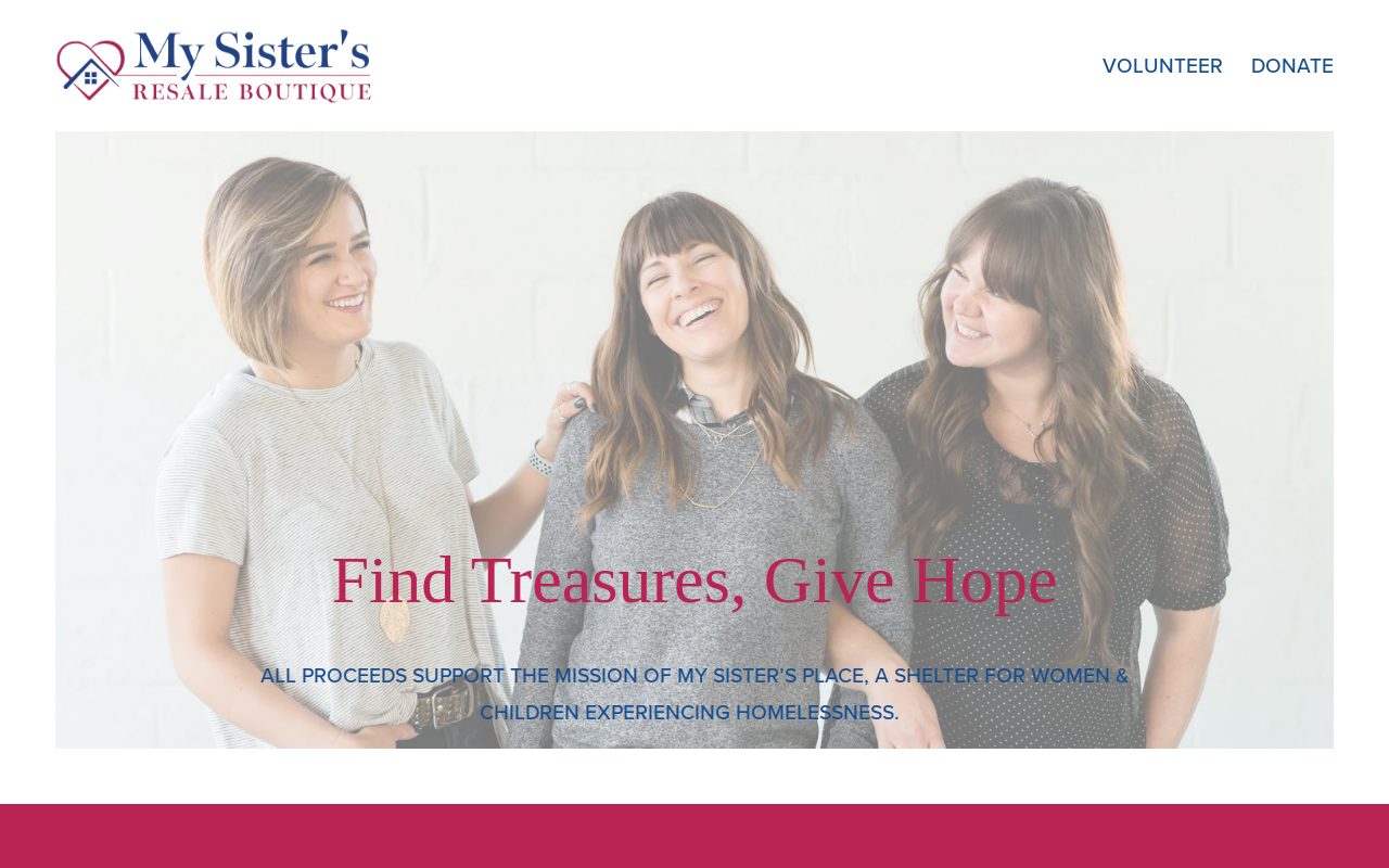 My Sister's Resale Boutique website preview